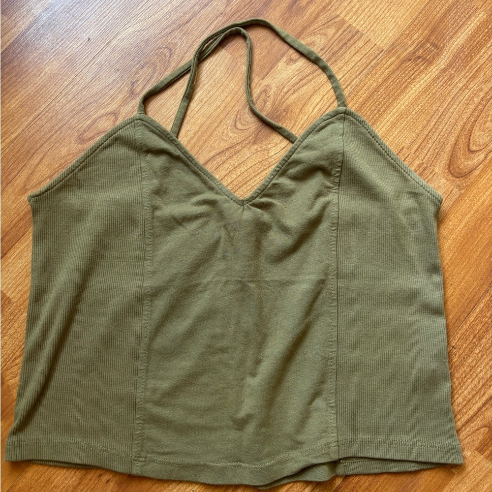 Truly Madly Deeply Khaki Green Tank Top